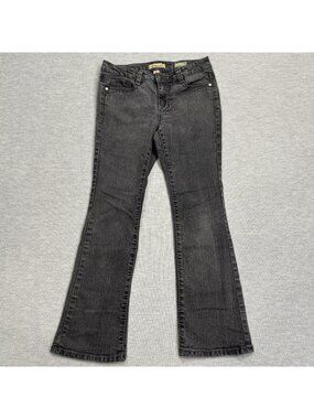 Nine West Vintage Bootcut Jeans Womens Size 8/29P Black Denim Embellished Pocket